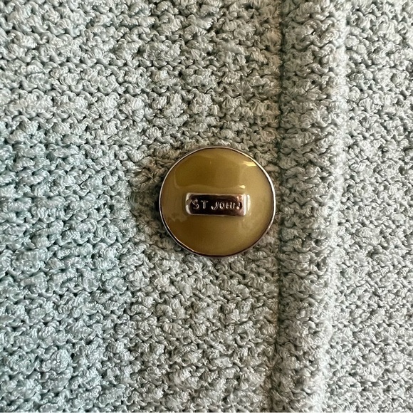 ST JOHN COLLECTION LONG COAT SIZE 6 LIGHT AQUA - Picture 13 of 15